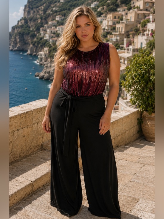 Gabby Skye Pants - 🩷Black Wide-Leg Wrap Pants with Waist Tie